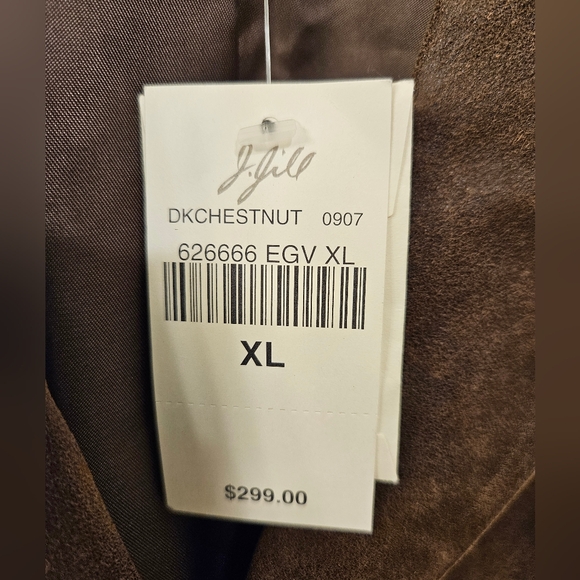 NWT - Suede J. Jill "Dark Chestnut" Rustic Blazer - Size XL - Picture 3 of 14